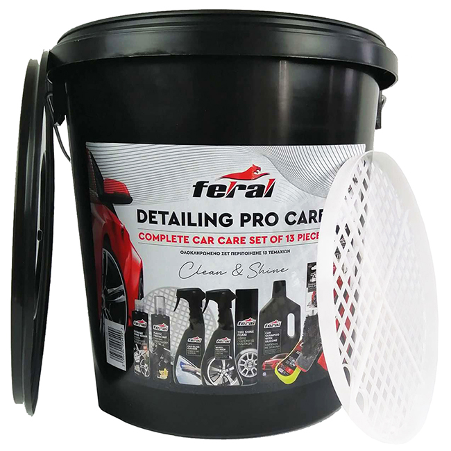 Feral Detailing Pro Car Care Set With 18Lt Bucket 12 Pieces