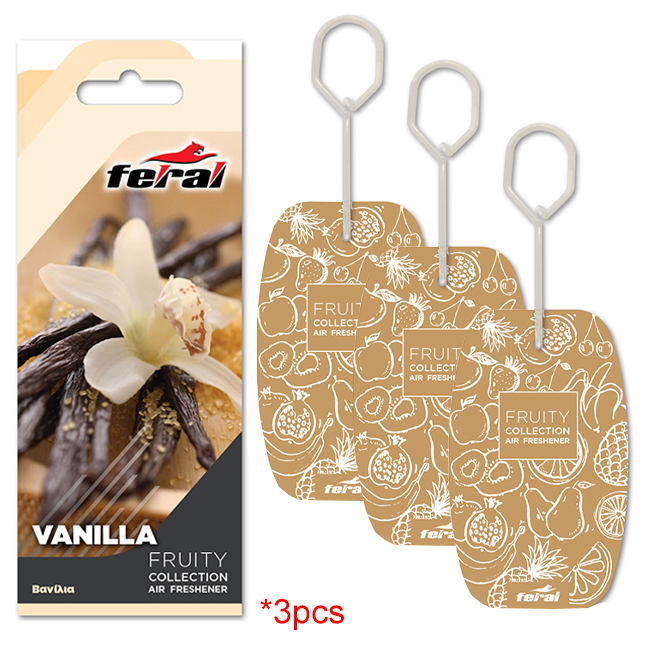 Σετ Αρωματικών Αυτοκινήτου Feral Fruity Collection Vanilla 3 Τεμάχια