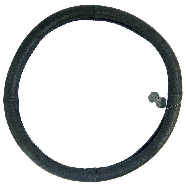 Steering Wheel Cover Leather For Truck Black XXL 45cm